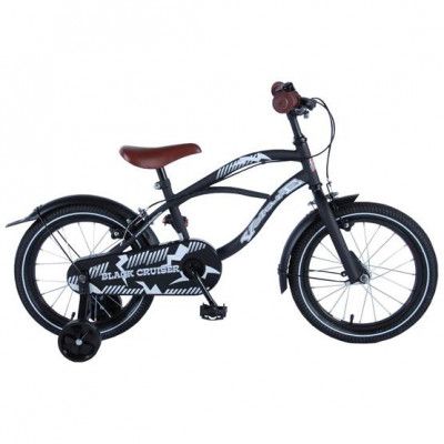 Barncykel Volare Cruiser 16 tum - Stödhjul, dubbla Handbromsar (Svart)