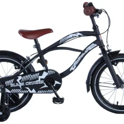 Barncykel Volare Cruiser 16 tum - Stödhjul, dubbla Handbromsar (Svart)