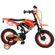 Barncykel Volare Motocross 12 tum - Stödhjul (Orange)