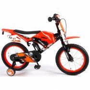 Barncykel Volare Motocross 16 tum - Stödhjul (Orange)