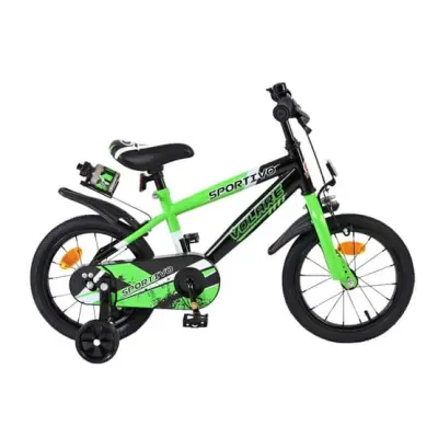 Barncykel - Volare - Sportivo Kids Bike - 14 Tum - Grön Svart