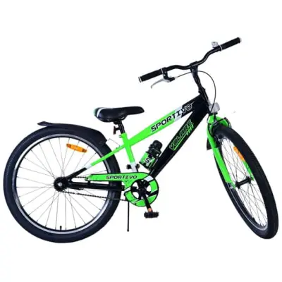 Barncykel - Volare - Sportivo Kids Bike - 24 Tum - Svart Grön