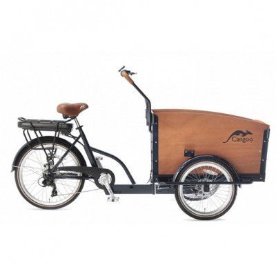 Cangoo - Barncykel - Groovy Bakfiets 24 Inch 42 Cm 6 Växlar Rim Brakes Mörkblå/Brun