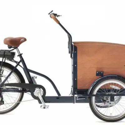 Cangoo - Barncykel - Groovy Bakfiets 24 Inch 42 Cm 6 Växlar Rim Brakes Mörkblå/Brun