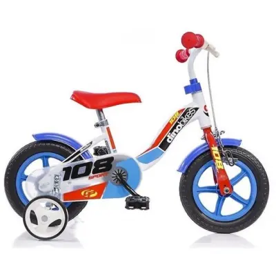 Dino - Barncykel - 108 10 Tum Blå/Vit