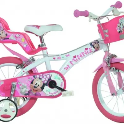 Dino - Barncykel - Disney Minnie Mouse 14 Tum Vit/Rosa