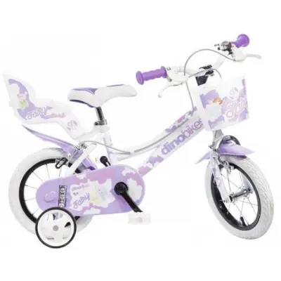 Dino - Barncykel - Fairy 12 Tum Vit/Lila