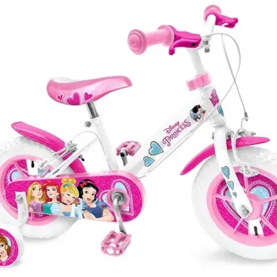 Disney - Barncykel - Princess 12 Tum Vit/Rosa