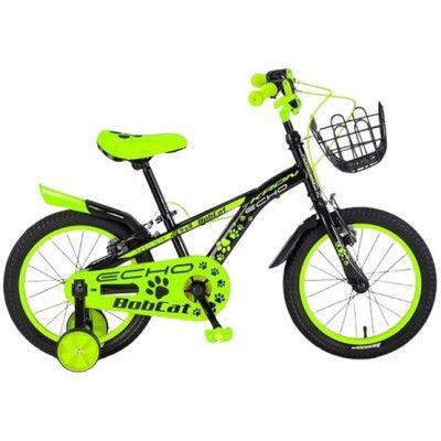 Kron - Barncykel - Bobcat 16 Tum Svart/Grön