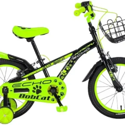 Kron - Barncykel - Bobcat 16 Tum Svart/Grön