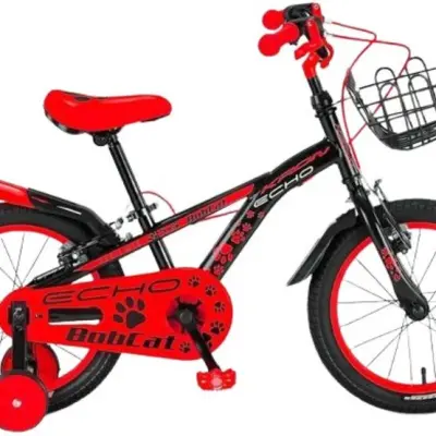 Kron - Barncykel - Bobcat 16 Tum Svart/Röd