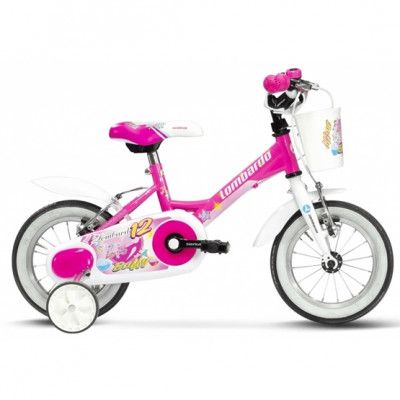 Lombardo - Barncykel - Baffy 12 Tum Fuchsia/Vit