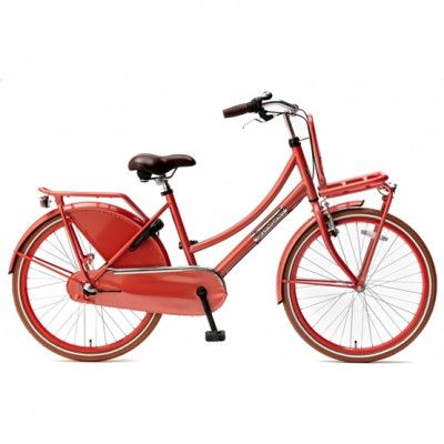 Popal - Barncykel - Daily Dutch Basic+ 24 Tum 3 Växlar Röd