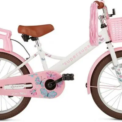 Supersuper - Barncykel - Little Miss 18 Tum Vit/Rosa