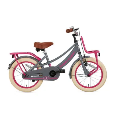 Supersuper - Barncykel - Lola 16 Tum Rosa/Grå
