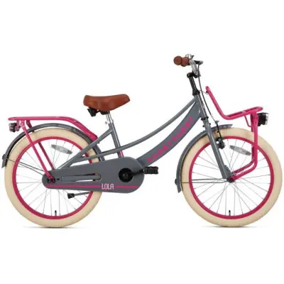 Supersuper - Barncykel - Lola 20 Tum Rosa/Grå