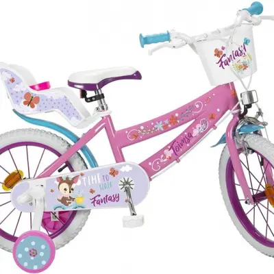 Toimsa - Barncykel - Fantasy Walk 16 Tum Rosa/Vit