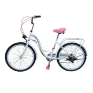 Viking Sports Barncykel - 24 Tum - 6 Växlar - Vit Rosa