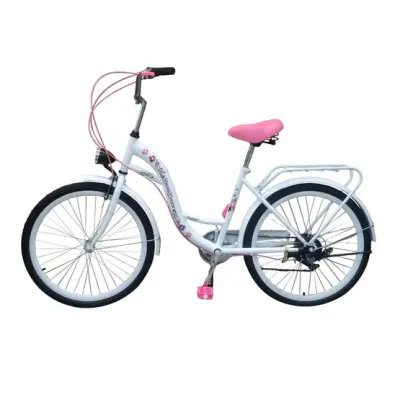 Viking Sports Barncykel - 24 Tum - 6 Växlar - Vit Rosa