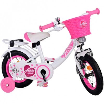 Volare - Barncykel - Ashley 12 Tum Vit - Fotbroms