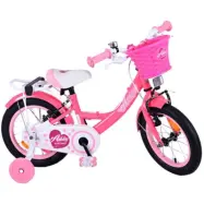Volare - Barncykel - Ashley 14 Tum Mörk Rosa - Dubbla Handbromsar