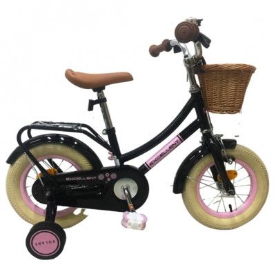 Volare - Barncykel - Excellent 12 Tum Svart - Fotbroms Med Cykelkorg
