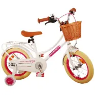 Volare - Barncykel - Excellent 14 Tum Vit - Fotbroms Med Cykelkorg