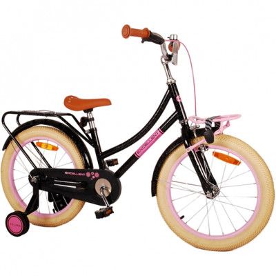 Volare - Barncykel - Excellent 18 Tum Svart - Fotbroms Med Pakethållare Fram