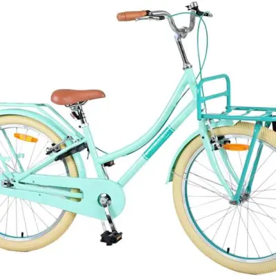 Volare - Barncykel - Excellent 24 Tum Grön - Dubbla Handbromsar Med Pakethållare Fram