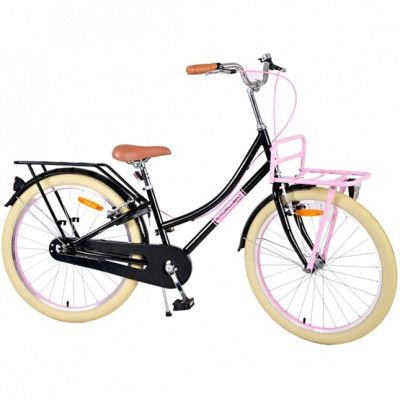 Volare - Barncykel - Excellent 24 Tum Svart - Dubbla Handbromsar Med Pakethållare Fram