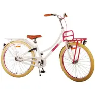 Volare - Barncykel - Excellent 26 Tum Vit - Fotbroms Med Pakethållare Fram