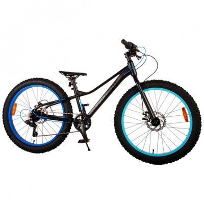 Volare - Barncykel - Gradient 24 Tum 7 Växlar matt Svart/Blå/Aqua