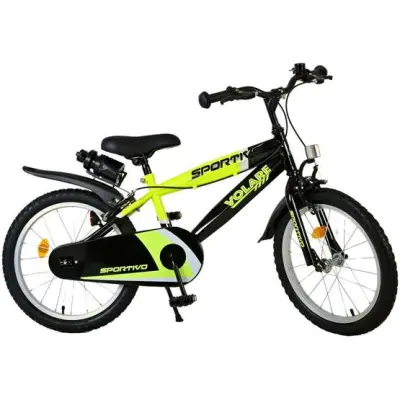 Volare - Barncykel - Sportivo 18 Tum Neon Gul/Svart 2 Handbromsar