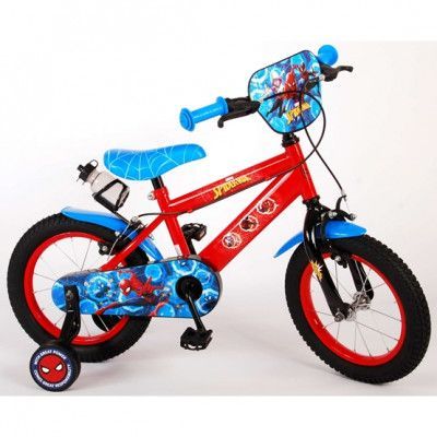 Volare Marvel Spiderman Barncykel 14 tum - Flaskhållare Och Dubbla Handbromsar