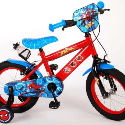 Volare Marvel Spiderman Barncykel 14 tum - Flaskhållare Och Dubbla Handbromsar