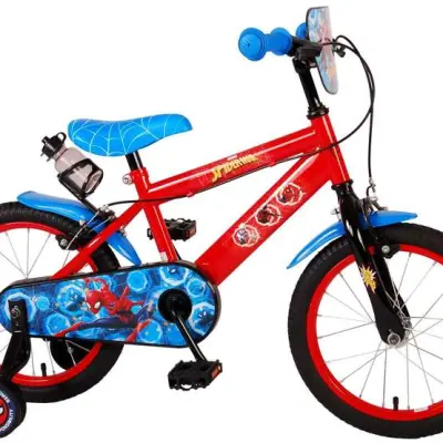 Volare Marvel Spiderman Barncykel 16 tum - Flaskhållare Och Dubbla Handbromsar
