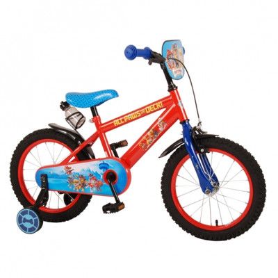 Volare Paw Patrol Barncykel 16 tum - Stödhjul (Röd/Blå)
