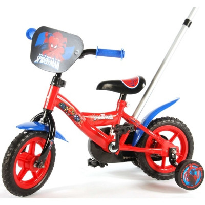 Volare Spiderman, Barncykel med stång&stödhjul 10