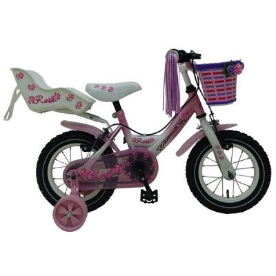 Yipeeh, Barncykel med stödhjul&handbroms - Rose 12