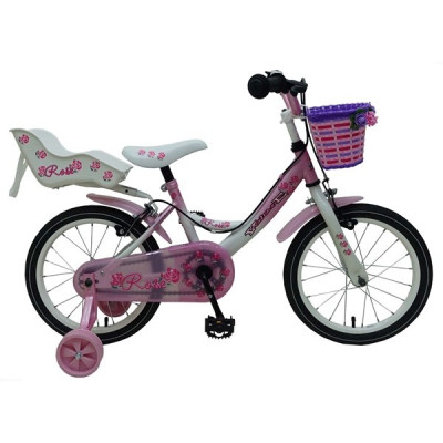 Yipeeh, Barncykel med stödhjul&handbromsar - Rose 16