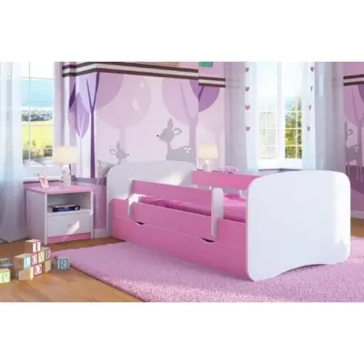 EuroToys - Barnsäng - Rosa med förvaring och madrass