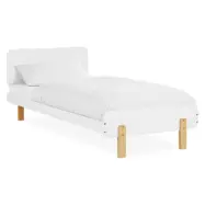 Homestyle4u Enkelsäng Med Madrass Och Fotända - 90x200 Cm - Vit