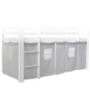 Homestyle4u Loftsäng - Tillbehör Gardin Grå Stjärnor 90x200 Cm