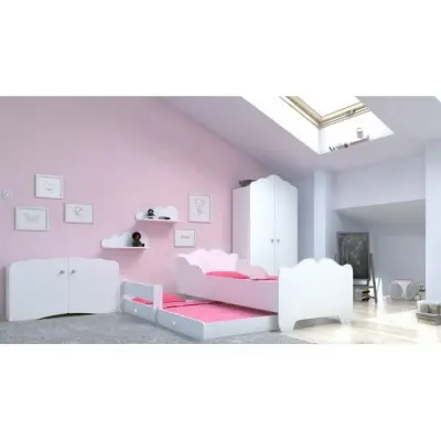 KOBI Barnsäng - Ania Med Madrass Och Extrasäng - White - 160 x 80 Cm