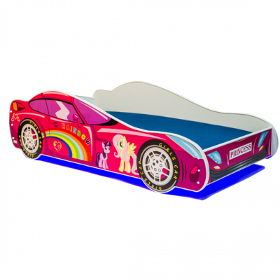 KOBI Barnsäng - Car Med Ledljus Och Madrass - Horse L - 140 x 70 Cm