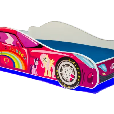 KOBI Barnsäng - Car Med Ledljus Och Madrass - Horse L - 140 x 70 Cm