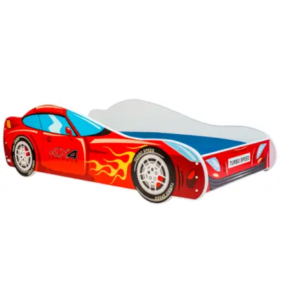 KOBI Barnsäng - Car Med Madrass - Racer - 160 x 80 Cm