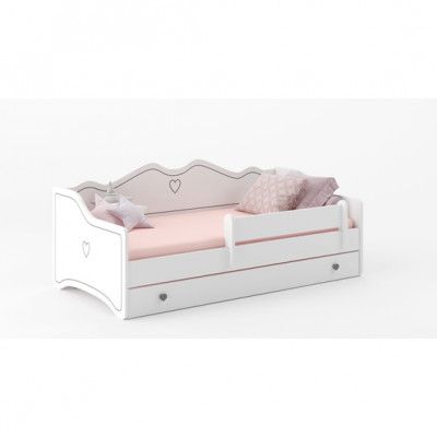 KOBI Barnsäng - Emma Med Madrass Och Låda - 160 x 80 Rosa