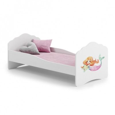 KOBI Barnsäng - Fala Med Madrass - Mermaid - 160 x 80 Cm
