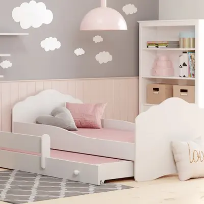 KOBI Barnsäng - Fala Med Madrass Och Extrasäng - White - 140 x 70 Cm